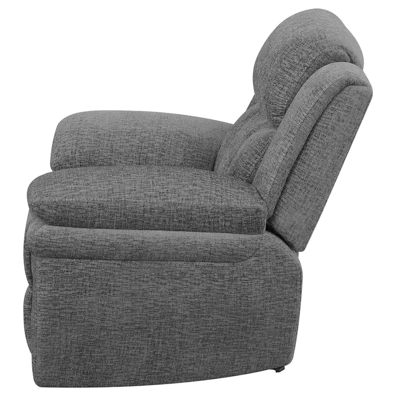  Coaster Furniture Bahrain 609543P Upholstered Power Glider Recliner - Charcoal IMAGE 5