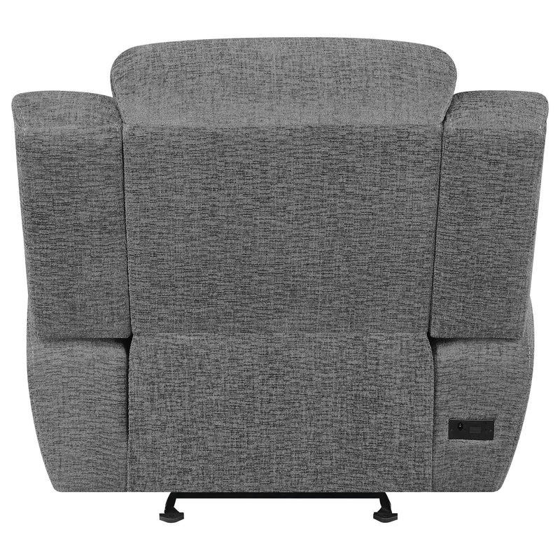  Coaster Furniture Bahrain 609543P Upholstered Power Glider Recliner - Charcoal IMAGE 6