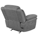  Coaster Furniture Bahrain 609543P Upholstered Power Glider Recliner - Charcoal IMAGE 7