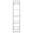 Coaster Furniture Hartford 805538 79-inch 5-shelf Glass Bookshelf - Chrome IMAGE 4