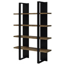  Coaster Furniture Danbrook 882036 71-inch 4-shelf Bookshelf - Black and Aged Walnut IMAGE 3