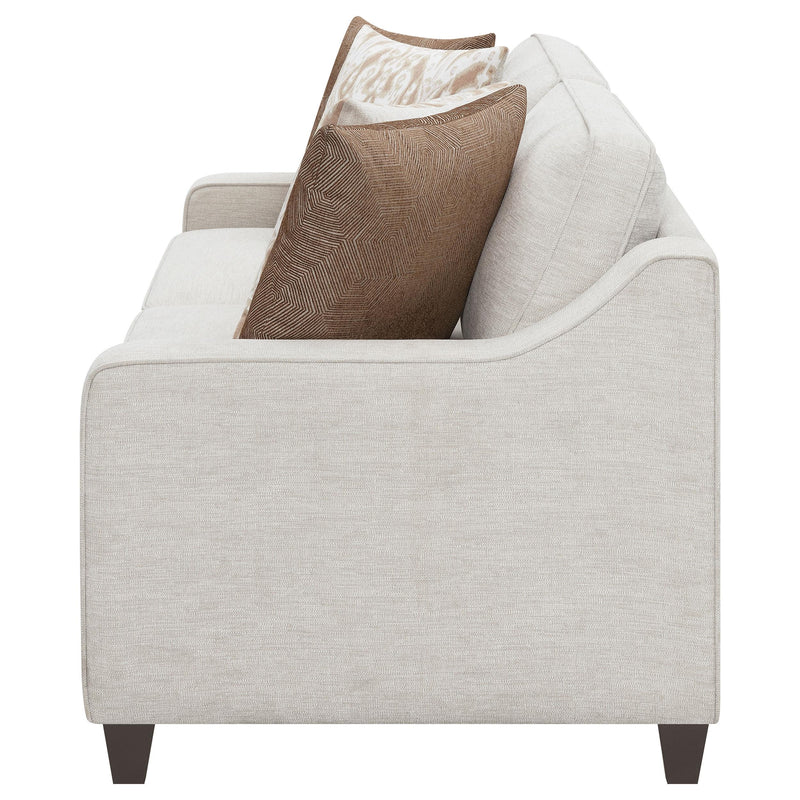  Coaster Furniture Christine 552061 Upholstered Sloped Arm Sofa - Beige IMAGE 4