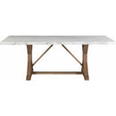 Elements International Lakeview Dining Table with Marble Top and Trestle Base CDLW100DTTB IMAGE 2