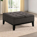  Furniture of America Fazio Fabric Storage Ottoman CM-AC365GY IMAGE 1