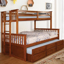  Furniture of America Kids Beds Bunk Bed CM-BK458F-OAK-BED+TR IMAGE 1