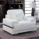  Furniture of America Zibak Stationary Leather Look Chair CM6411WH-CH IMAGE 2