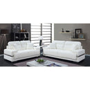  Furniture of America Zibak Stationary Leather Look Loveseat CM6411WH-LV IMAGE 1