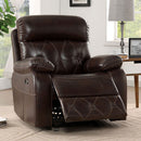  Furniture of America Dusseldorf Power Leatherette Recliner CM6461-CH-PM IMAGE 1