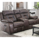  Furniture of America Flint Reclining Leather Look Loveseat CM6565-LV IMAGE 1