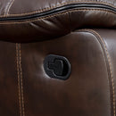  Furniture of America Pollux Reclining Leather Look Loveseat CM6981BR-LV-CT IMAGE 3