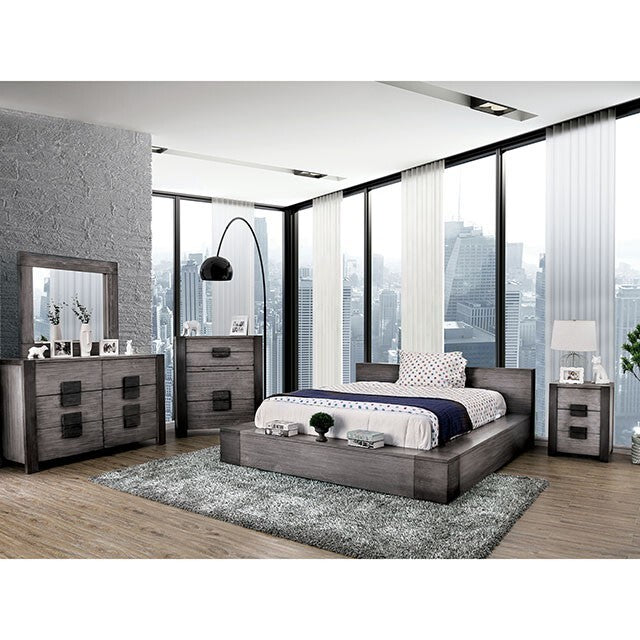 Furniture of America Janeiro Queen Platform Bed CM7628GY-Q-BED IMAGE 2