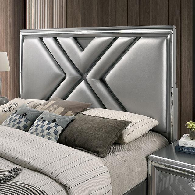 Furniture of America Emmeline California King Upholstered Panel Bed with Storage FOA7147CK-BED IMAGE 3