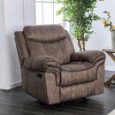  Furniture of America Celia Leather Look Recliner CM6583-CH IMAGE 2