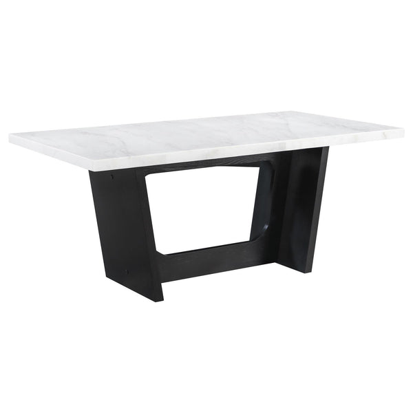 Coaster Furniture Osborne 115511 72-inch Marble Top Dining Table - Rustic Espresso IMAGE 1