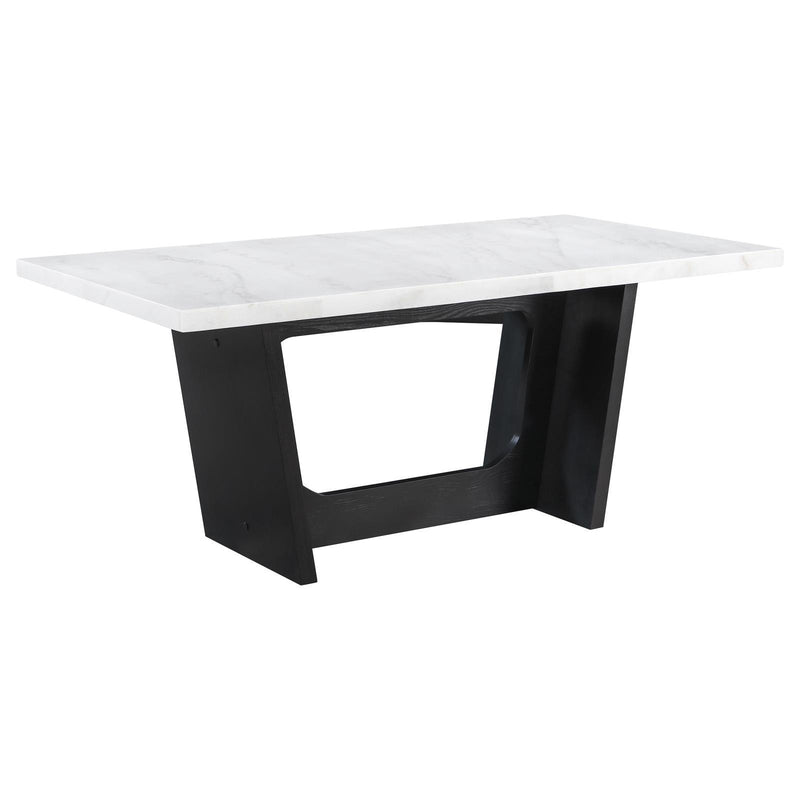 Coaster Furniture Osborne 115511 72-inch Marble Top Dining Table - Rustic Espresso IMAGE 1
