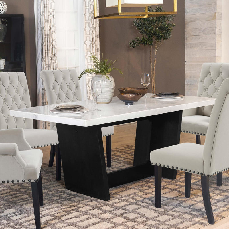 Coaster Furniture Osborne 115511 72-inch Marble Top Dining Table - Rustic Espresso IMAGE 6