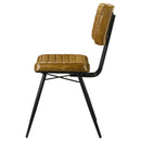 Coaster Furniture Misty 110642 Leather Upholstered Dining Side Chair - Camel (Set of 2) IMAGE 4