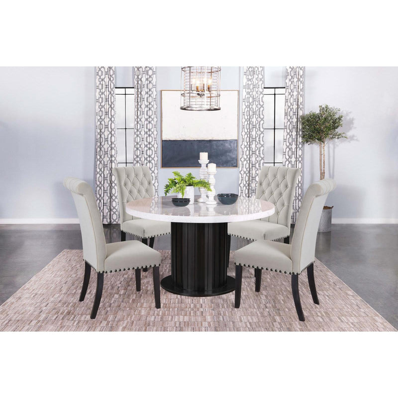 Coaster Furniture Sherry 115490 Round 54-inch Marble Top Dining Table - Rustic Espresso IMAGE 7