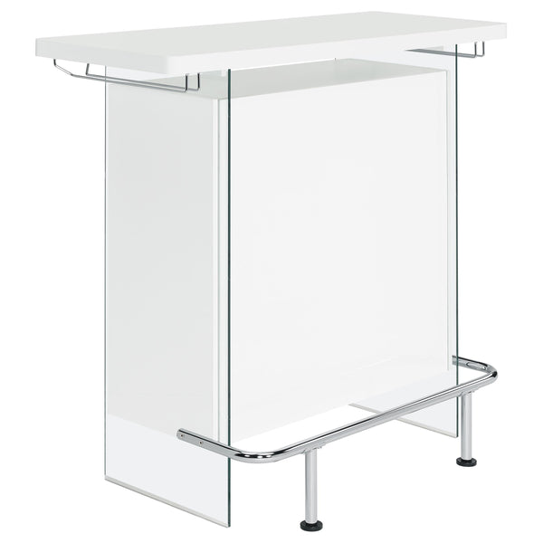 Coaster Furniture Acosta 182632 Rectangular Bar Unit With Footrest And Glass Side Panels IMAGE 1