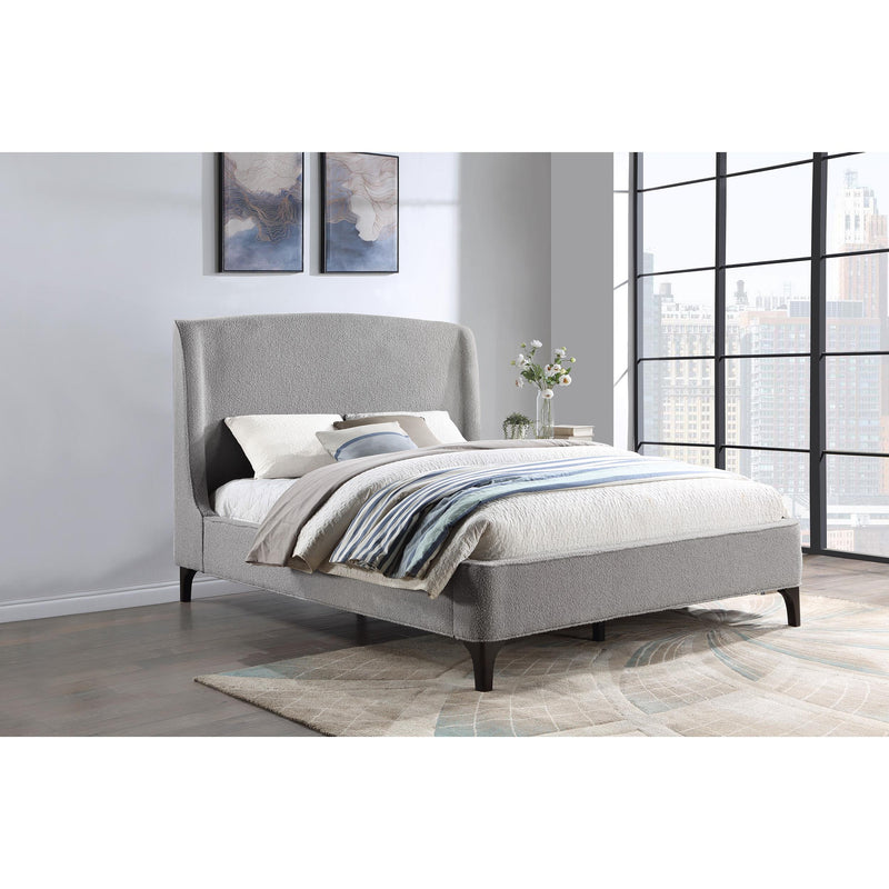 Coaster Furniture Mosby 306021Q Upholstered Queen Wingback Bed - Grey IMAGE 10