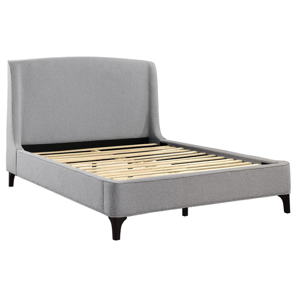  Coaster Furniture Mosby 306021Q Upholstered Queen Wingback Bed - Grey IMAGE 1