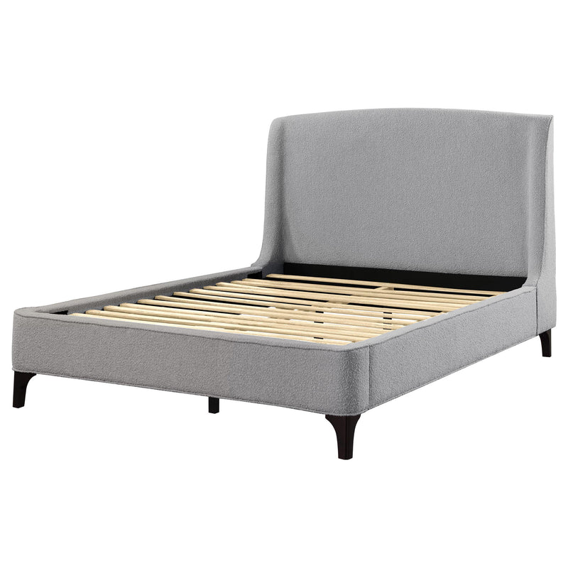  Coaster Furniture Mosby 306021Q Upholstered Queen Wingback Bed - Grey IMAGE 4