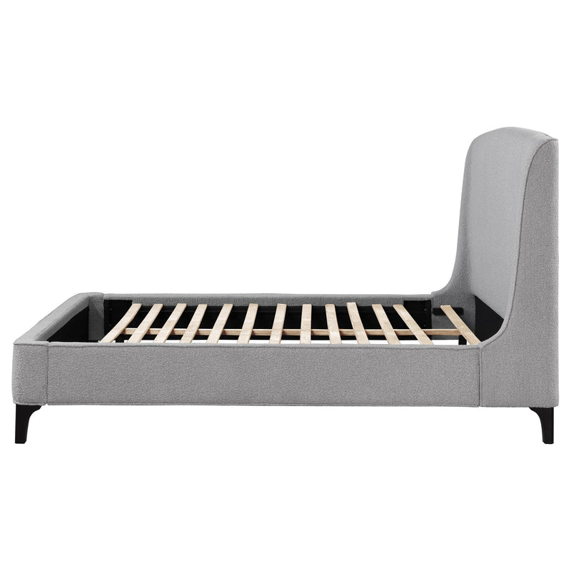  Coaster Furniture Mosby 306021Q Upholstered Queen Wingback Bed - Grey IMAGE 5
