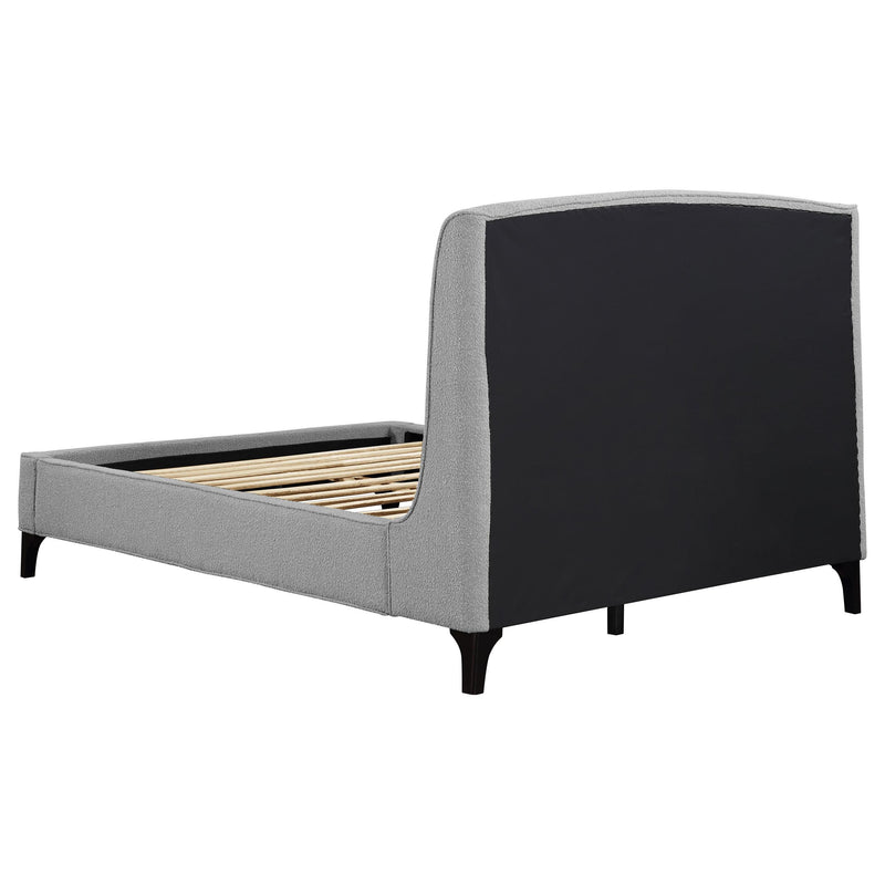 Coaster Furniture Mosby 306021Q Upholstered Queen Wingback Bed - Grey IMAGE 6