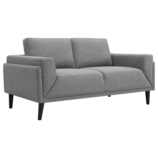 Coaster Furniture Rilynn 509525 Upholstered Track Arm Loveseat - Grey IMAGE 1