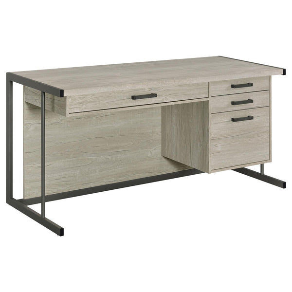 Coaster Furniture Loomis 805881 60-inch 4-Drawer Computer Desk - Whitewashed Grey IMAGE 1