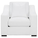  Coaster Furniture Ashlyn 509893 Upholstered Sloped Arm Accent Chair - White IMAGE 3