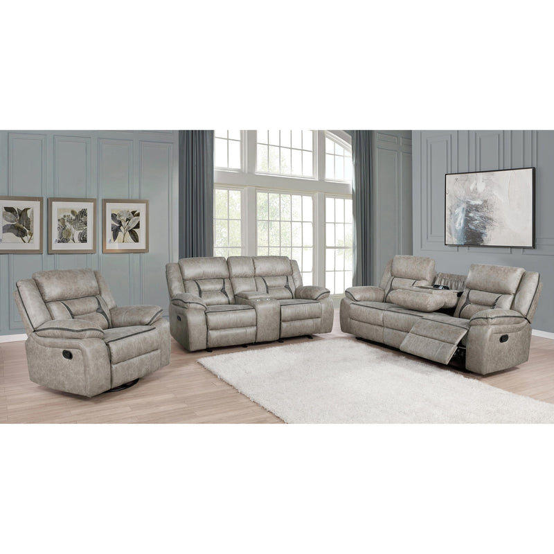 Coaster Furniture Greer 651352 Upholstered Tufted Back Glider Loveseat - Taupe IMAGE 3