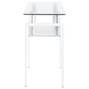  Coaster Furniture Dyer 703439 Rectangular Glass Top Entryway Sofa Console Table - White IMAGE 3