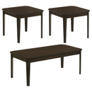  Coaster Furniture Amaro 736184 3-piece Coffee and End Table Set - Dark Brown IMAGE 1
