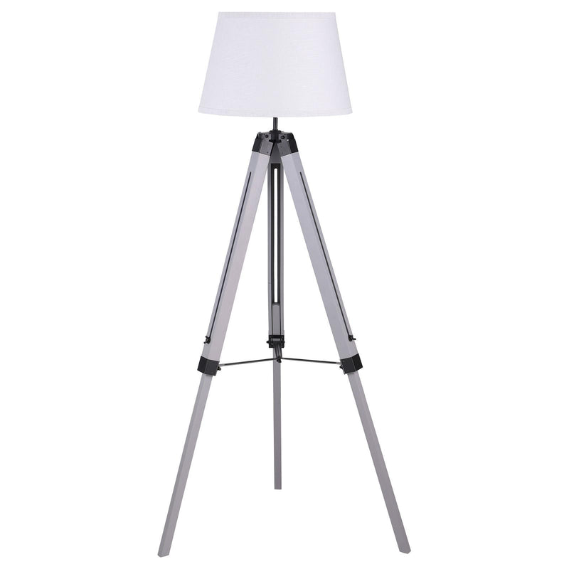  Coaster Furniture Dayton 920212 56-inch Empire Shade Metal Tripod Floor Lamp - Grey IMAGE 1