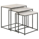  Coaster Furniture Medora 936016 3-piece Marble Top Nesting Table Set - White IMAGE 1
