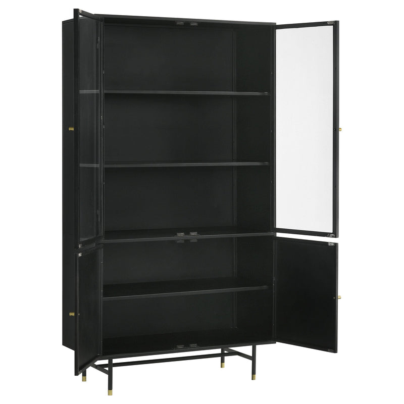  Coaster Furniture Santiago 951134 4-door Metal Tall Storage Cabinet - Matte Black IMAGE 2
