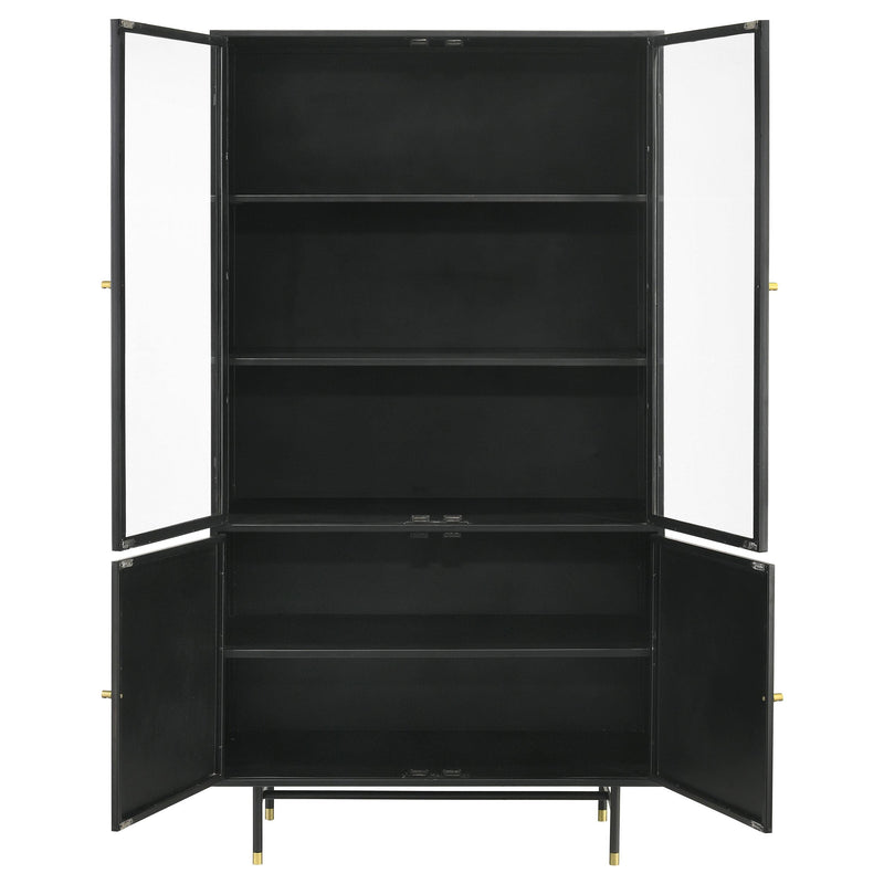  Coaster Furniture Santiago 951134 4-door Metal Tall Storage Cabinet - Matte Black IMAGE 4
