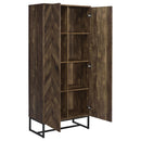 Coaster Furniture Carolyn 959640 2-Door Accent Cabinet - Rustic Oak/Gunmetal IMAGE 2
