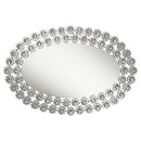  Coaster Furniture Colleen 961615 31 x 47 Inch Oval Wall Mirror Crystal Flowers - Silver IMAGE 3