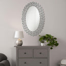  Coaster Furniture Colleen 961615 31 x 47 Inch Oval Wall Mirror Crystal Flowers - Silver IMAGE 5