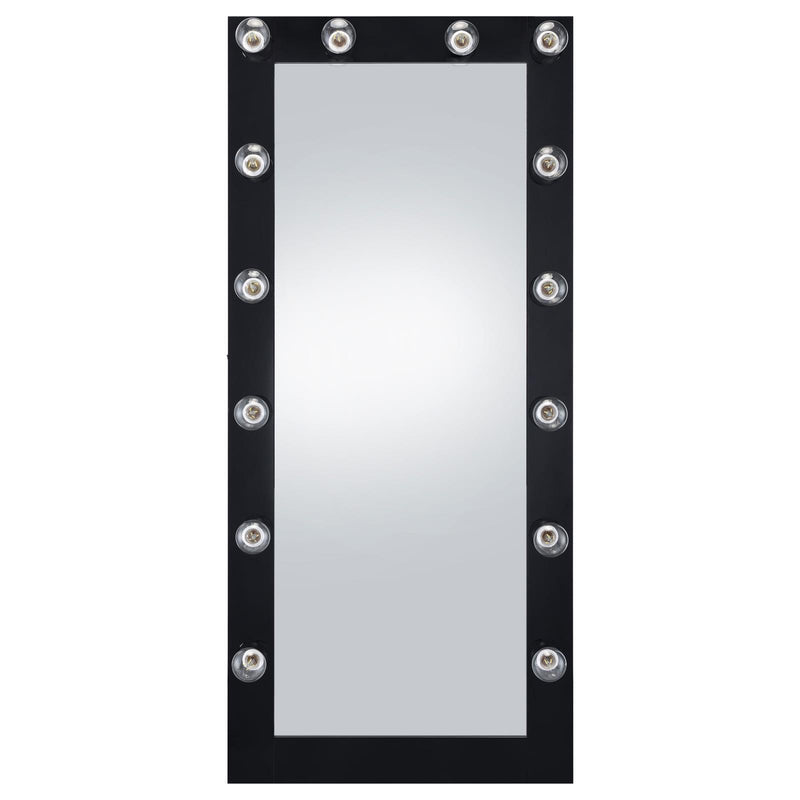  Coaster Furniture Zayan 969557 32 x 71 Inch Floor Mirror LED Lighting - Black Gloss IMAGE 4
