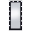  Coaster Furniture Zayan 969557 32 x 71 Inch Floor Mirror LED Lighting - Black Gloss IMAGE 5