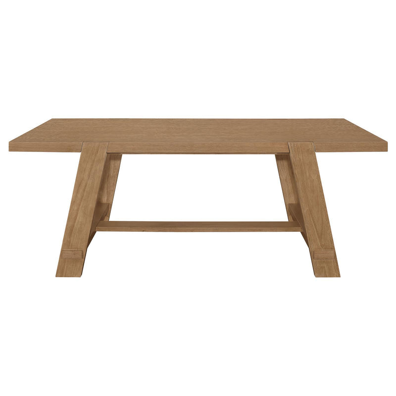  Coaster Furniture Sharon 104171 Rectangular 84-inch Wood Trestle Dining Table - Brown IMAGE 3