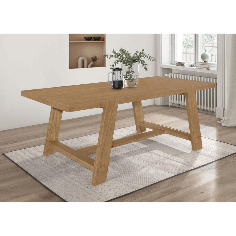  Coaster Furniture Sharon 104171 Rectangular 84-inch Wood Trestle Dining Table - Brown IMAGE 7