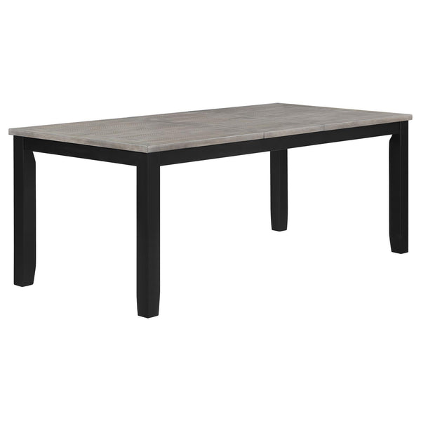 Coaster Furniture Elodie 121221 Rectangular Dining Table with Extension Leaf - Grey/Black IMAGE 1