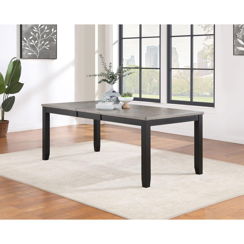 Coaster Furniture Elodie 121221 Rectangular Dining Table with Extension Leaf - Grey/Black IMAGE 2