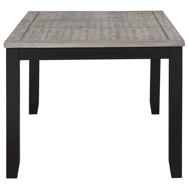 Coaster Furniture Elodie 121221 Rectangular Dining Table with Extension Leaf - Grey/Black IMAGE 4