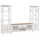  Coaster Furniture Hollis 708253 2-door Wood 67" TV Stand with Drawer - Brown and White IMAGE 10