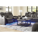 Signature Design by Ashley Fyne-Dyme Power Reclining Leather Look Loveseat 3660218 IMAGE 12